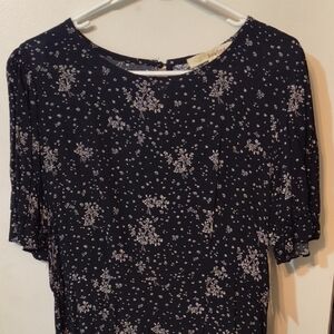 Rewind Black Dress with White Floral Design
